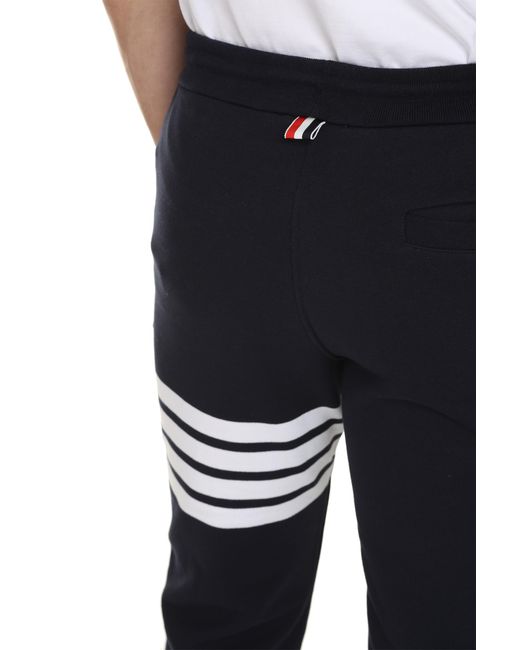 Thom Browne Blue Track Pants Cotton for men