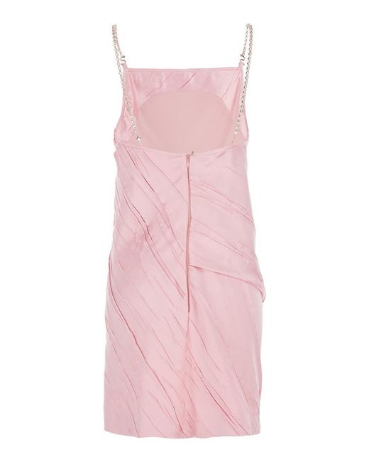 Sportmax Pink Dress With Removable Chain-Link Strap Polyester