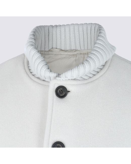 Eleventy White Sand Wool Casual Jacket for men