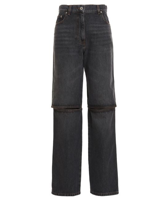 JW Anderson Cut-out Logo Jeans in Gray | Lyst