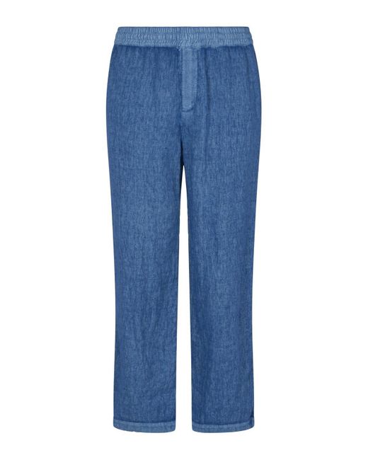 Burberry Blue Ekd Motif Straight-Leg Trousers for men