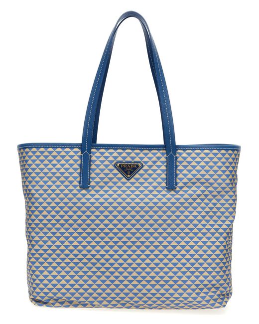 Prada Symbole' Shopping Bag in Blue | Lyst