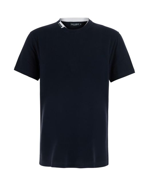 Dolce & Gabbana Black Crew Neck T-Shirt T-Shirts for men