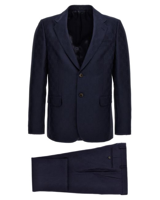 Gucci Blue Wool Suit Gg for men