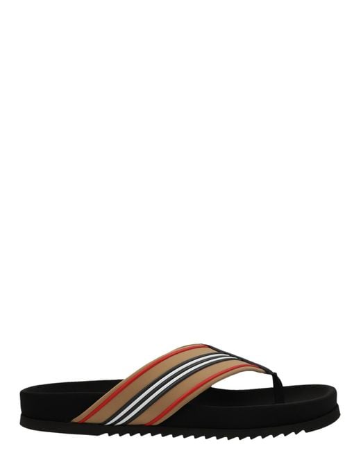 Burberry Black Clintonville Thong Sandals for men