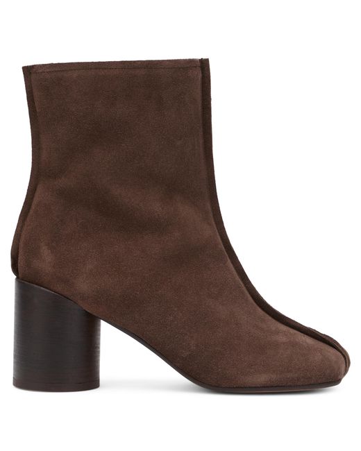 MM6 by Maison Margiela Brown Ankle Boots Suede Calfskin