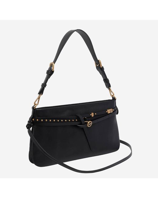 Pinko Black Leather Shoulder Bag
