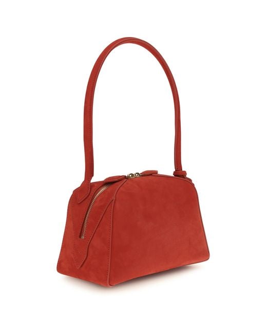 Alaïa Red Shoulder Bag Le Bouledogue Calf Leather