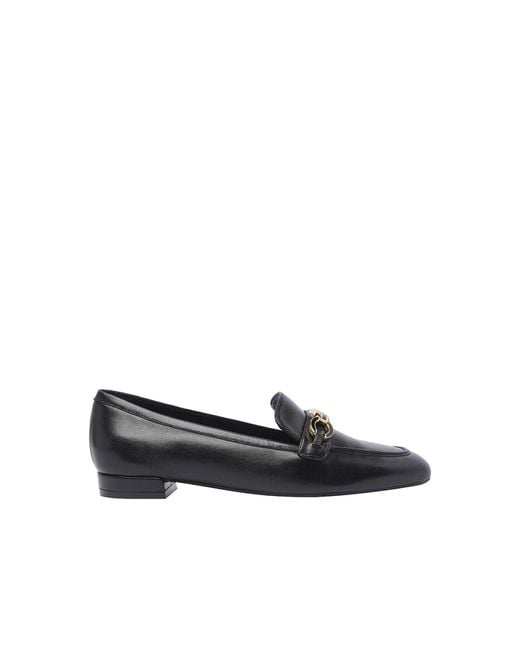 Stuart Weitzman Black Signature Square Leather Loafers