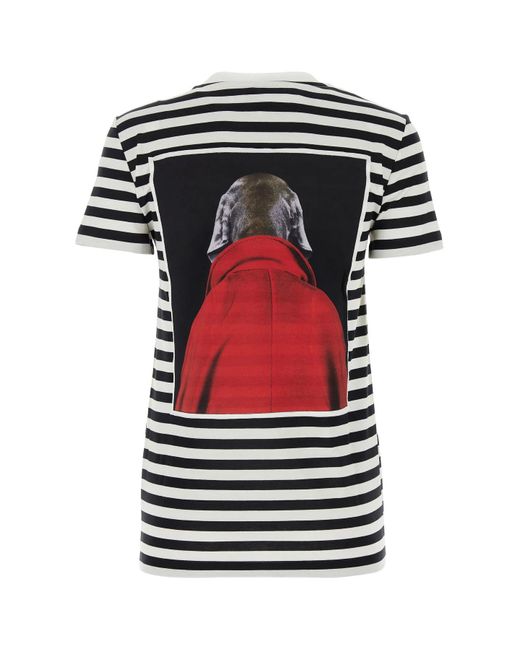 Max Mara Black Printed Cotton Rosso T-Shirt