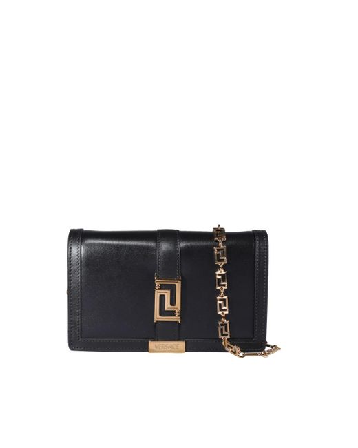 Versace Leather Greca Goddess Mini Shoulder Bag in Nero (Black) | Lyst