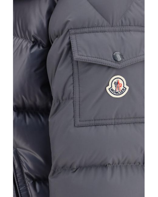 Moncler Gray Maya Short Padded Hooded Jacket for men