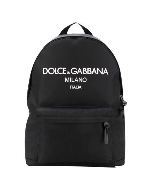 Dolce & Gabbana Black Backpack With Frontal Logo