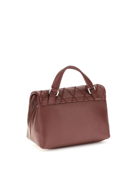 Zanellato Purple Mini Postina Tramè Leather Top Handle Bag Calf Bos Taurus Shoulder