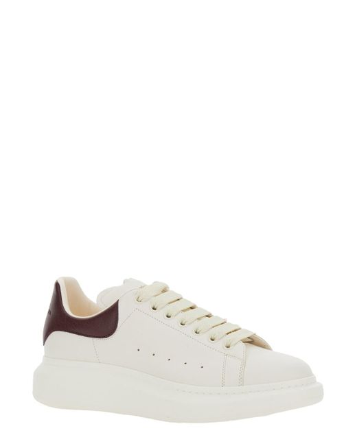Alexander McQueen White Low-Top Sneakers With Chunky Sole And Contrasting Heel Tab for men
