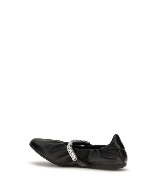 Jimmy Choo White Jade Ballerinas