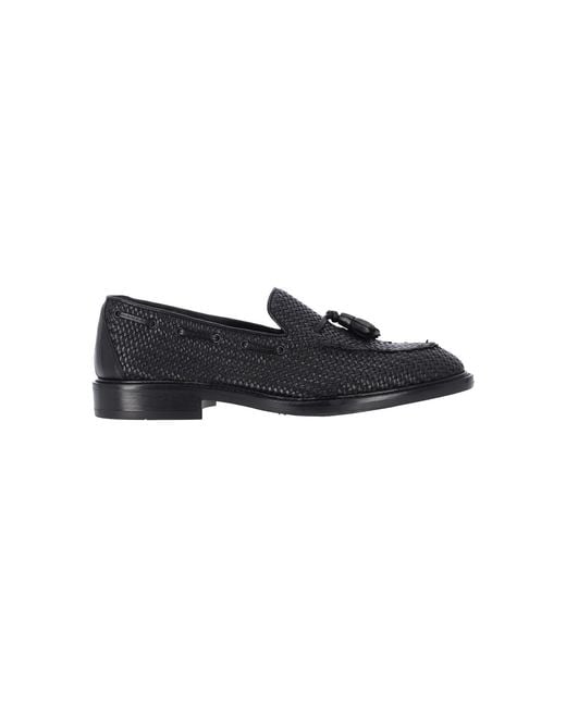 Alexander Hotto Black Flat Shoes Leather for men