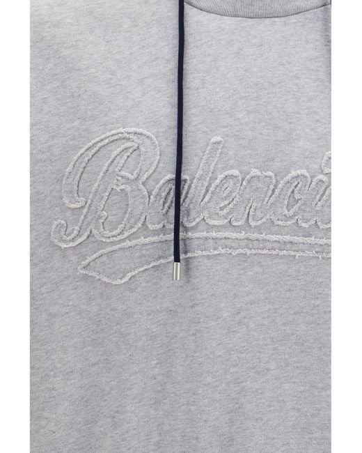 Balenciaga Gray Three-Layer Hoodie Cotton Sweatshirts for men