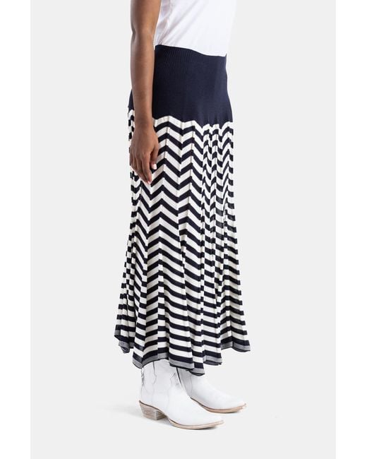 Junya Watanabe White Long Chevron Knit Skirt