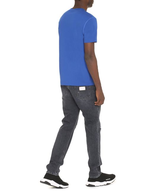 Dolce & Gabbana Blue Cotton T-Shirt T-Shirts for men