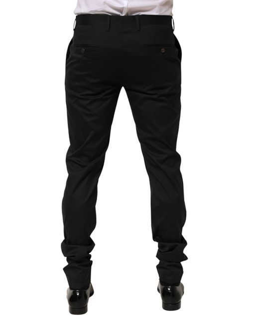 Dolce & Gabbana Black Cotton Formal Dress Trouser Pants Co+04+Pa+Se for men