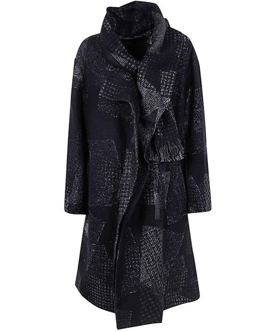 Y's Yohji Yamamoto Blue Ka-Scarf Coat