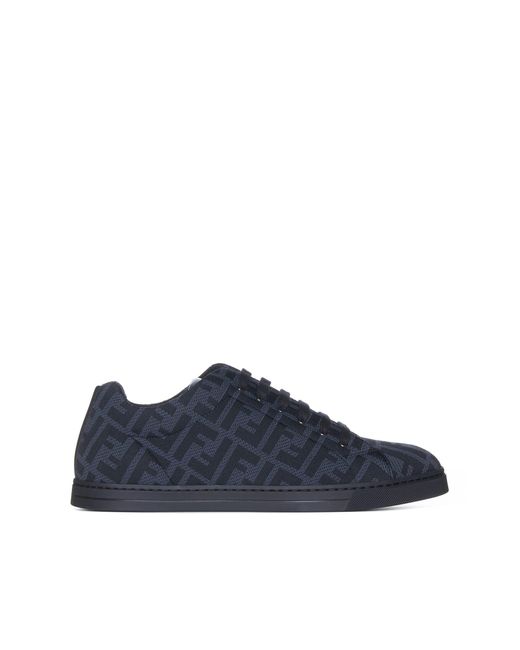 Fendi Leather Ff Mesh Low-top Sneakers in Dark Grey,Black (Blue) for ...