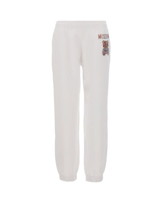 Moschino White Cotton Joggers
