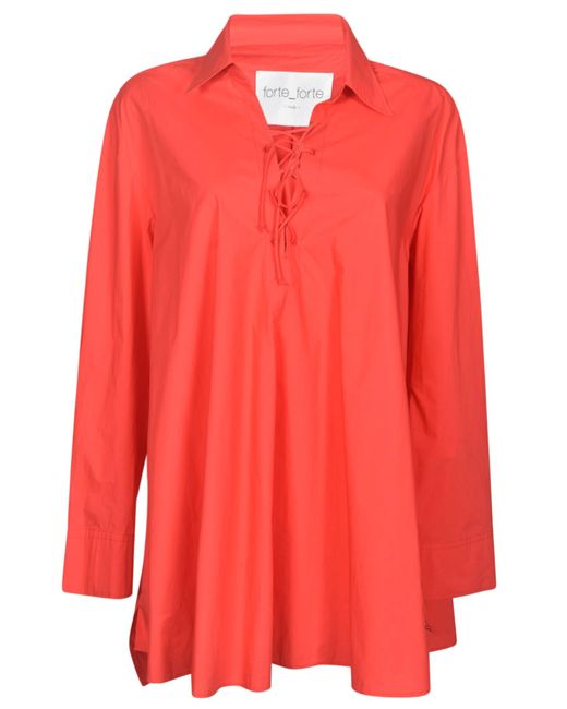 Forte Forte Red Oversized Shirt Dress