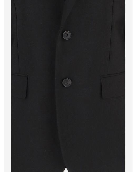 Fendi Black Jacket Mohair And Wool