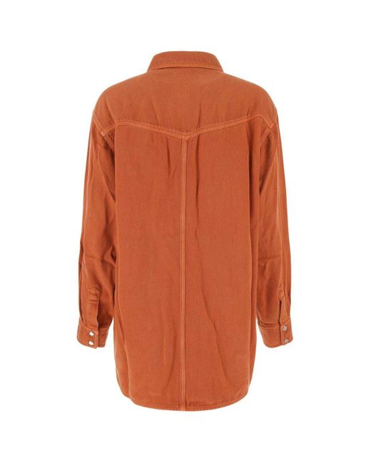 Isabel Marant Orange Tania Long-sleeved Shirt