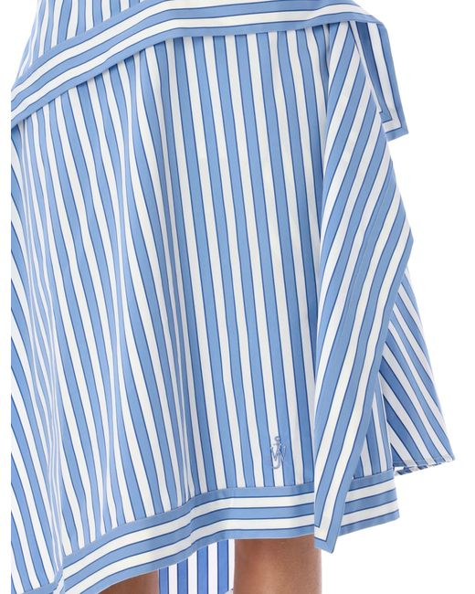 J.W. Anderson Blue Striped Midi Skirt