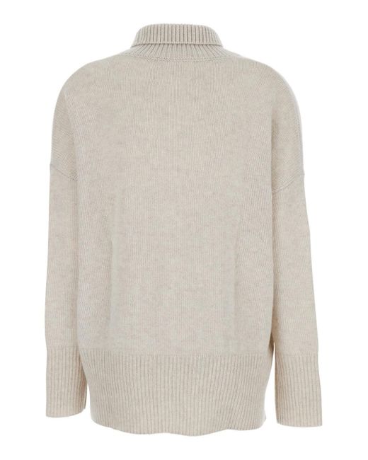 Lisa Yang White Heidi Turtleneck Knit Sweater