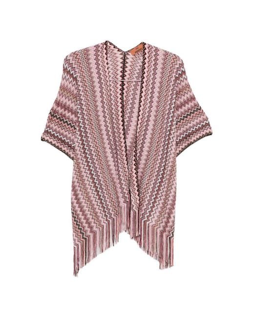 Missoni Pink Zig Zag Print Poncho