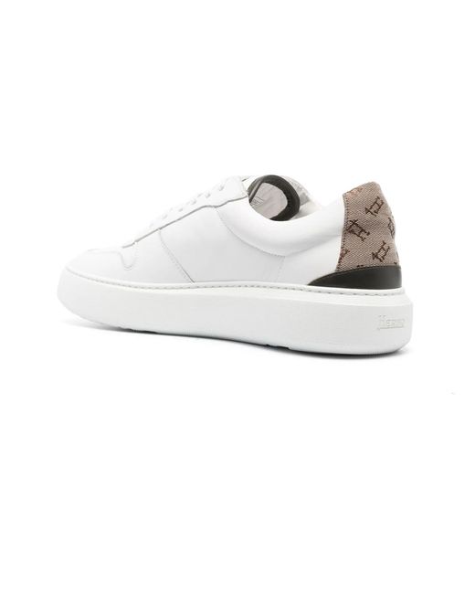 Herno White Monogram-heel Low-top Sneakers for men