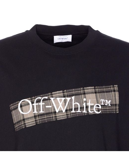 Off-White c/o Virgil Abloh Black Crewneck T-Shirt With Logo Lettering On The Front And Maxi Diagonal Motif On The Rear for men