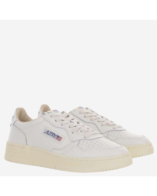 Autry White Leather Sneakers Medalist Low Trainers