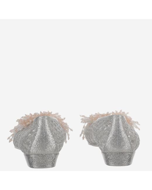 HEAVENLY JELLY Gray Transparent Ballerina Flats With Decoration Polyvinyl Chloride