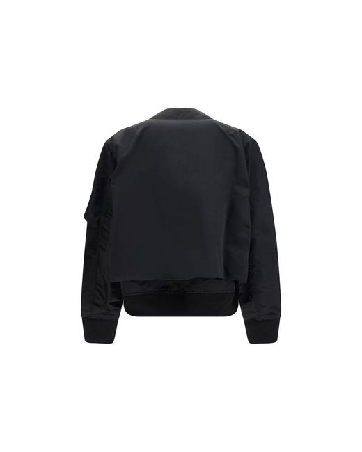 Sacai Black Cotton Bomber Clothing for men