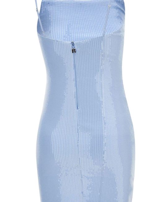 ROTATE BIRGER CHRISTENSEN Blue Sequins Slip Mini Dress