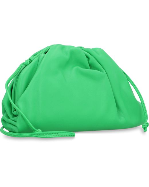 Bottega Veneta Green Leather Mini Pouch