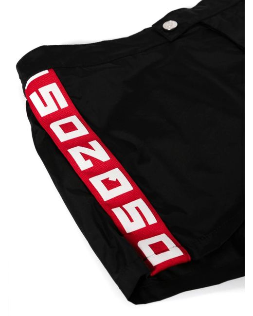 DSquared² Black Side Logo Swim Shorts for men