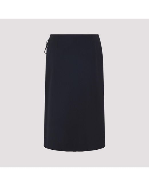 Marni Blue Virgin Wool Midi Skirt