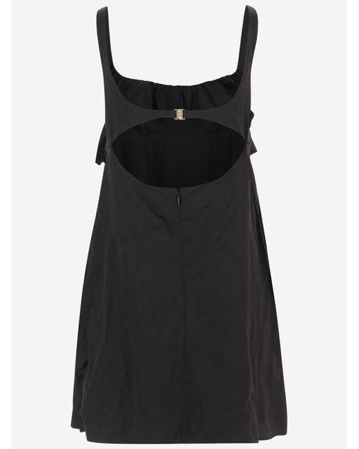 Chloé Black Mini Dress Technical Satin Cotton