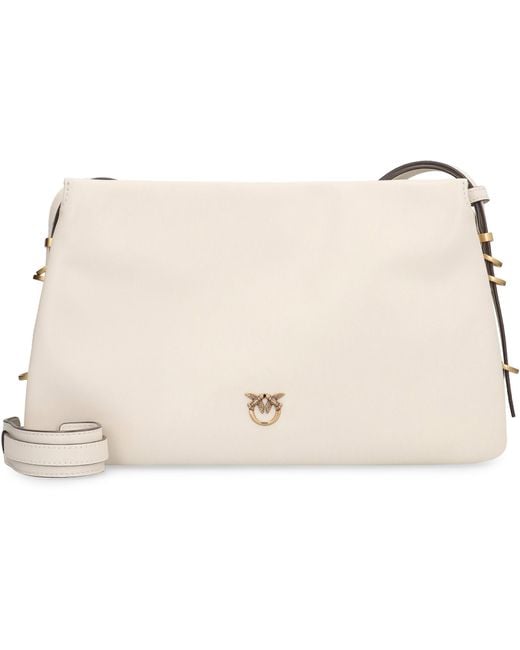 Pinko Natural Leather Crossbody Bag One, Two, Three Calf Shoulder