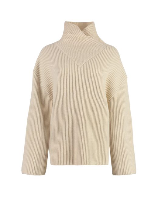 Totême  Natural Wool Turtleneck Sweater
