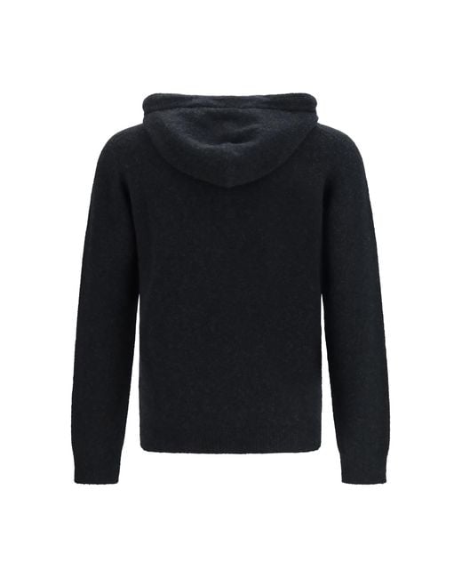 Roberto Collina Blue Hooded Sweater for men