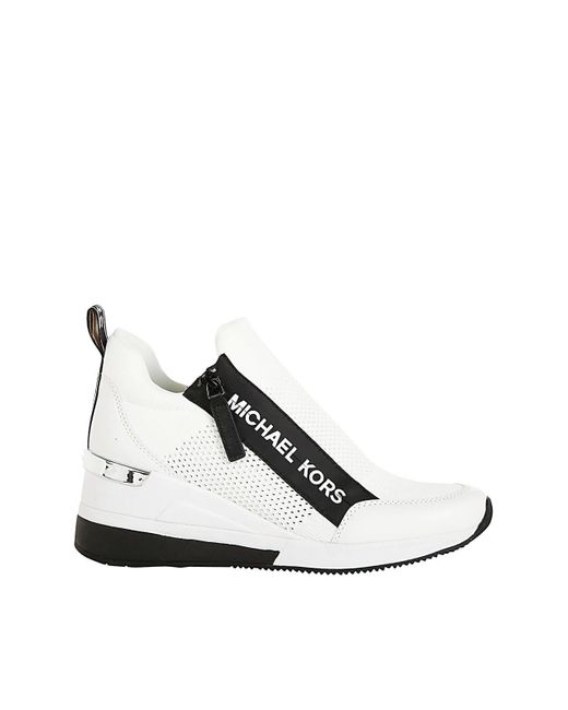 michael kors wedge sneakers white