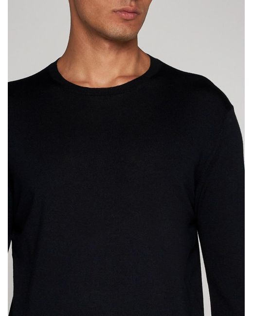 Low Brand Black Virgin Wool Sweater for men