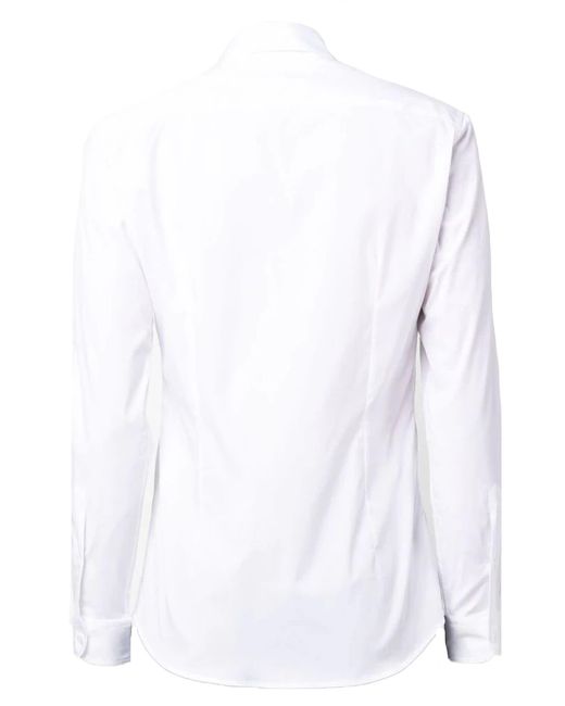 Fay White Stretch-Cotton Shirt for men